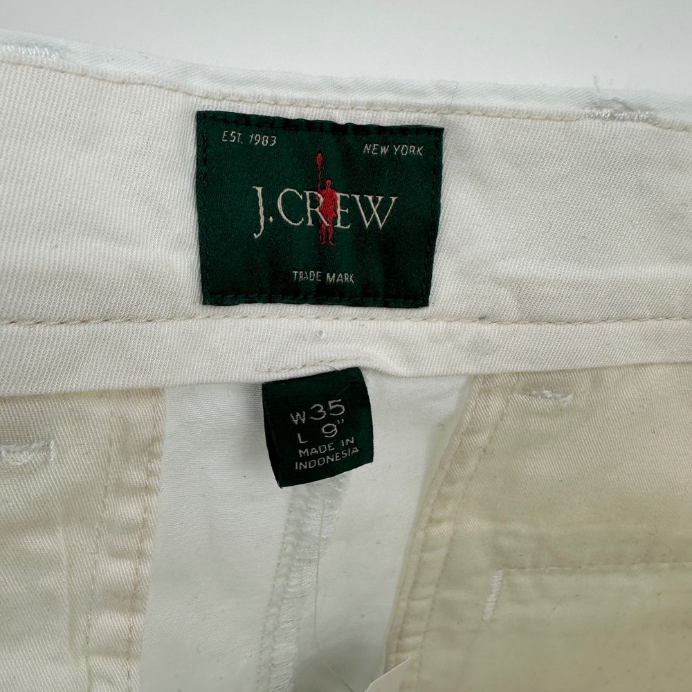 J.Crew Portside Chino Shorts Men 35 White Solid Stretch 9" Inseam Oarsman New - Picture 8 of 10